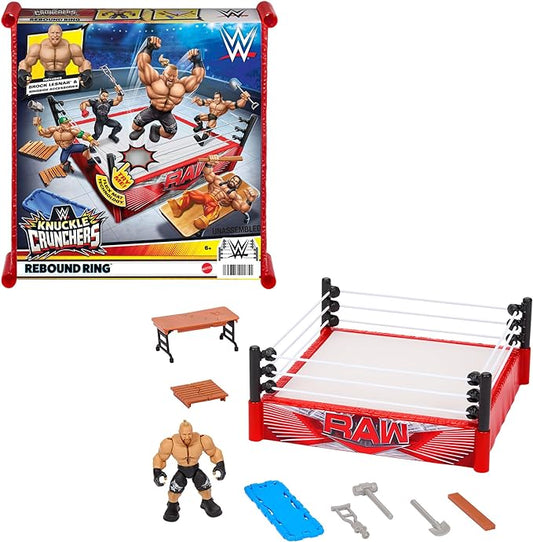 Mattel WWE Action Figure Playset Knuckle Crunchers Rebound Ring with Accessories and Flex Mat Technology - Figurio