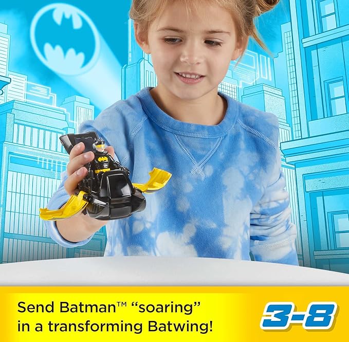 Fisher-Price Imaginext DC Super Friends Batman Toy Head Shifters Batwing & Figure Set for Preschool Pretend Play Kids Ages 3+ Years - Figurio