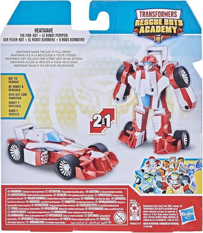 Transformers Playskool Heroes Rescue Bots Academy Heatwave The Fire-Bot Converting Toy, 4.5-Inch Action Figure, Toys for Kids Ages 3 and Up - Figurio