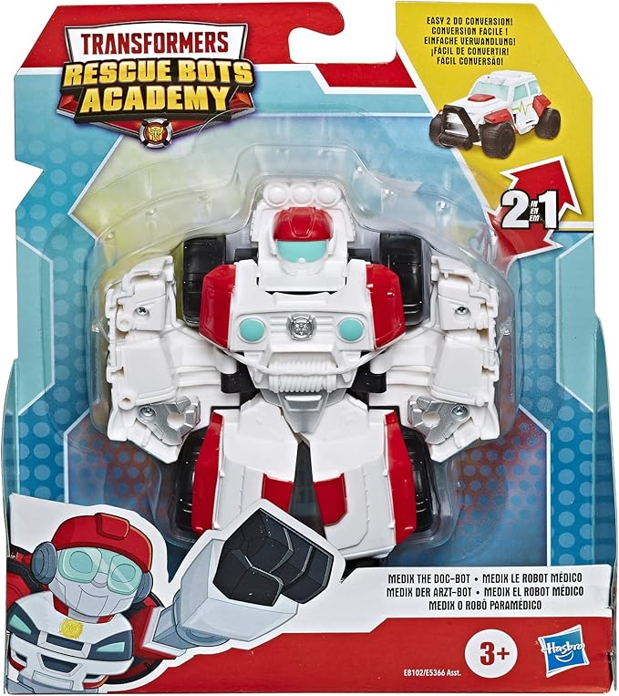 Transformers Playskool Heroes Rescue Bots Academy Medix The Doc-Bot Converting Toy, 4.5" Action Figure, Toys for Kids Ages 3 & Up - Figurio