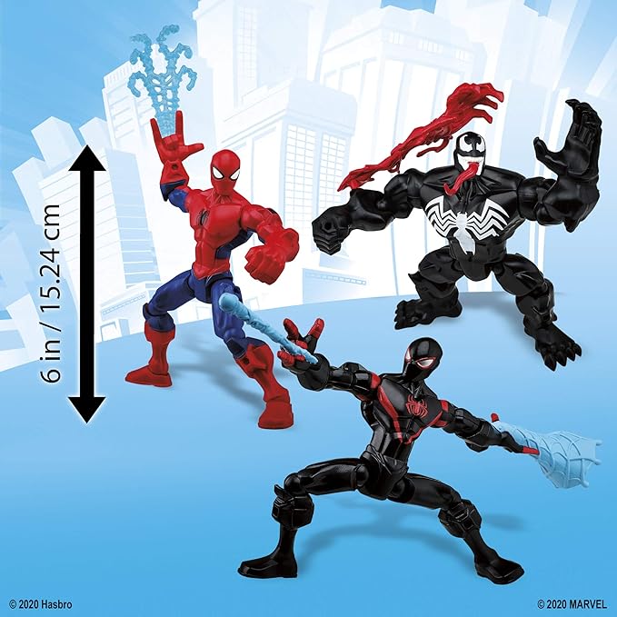 Marvel Super Hero Mashers Web-Slinging Collection Pack with Spiderman, Venom and Miles Morales (Amazon Exclusive) - Figurio