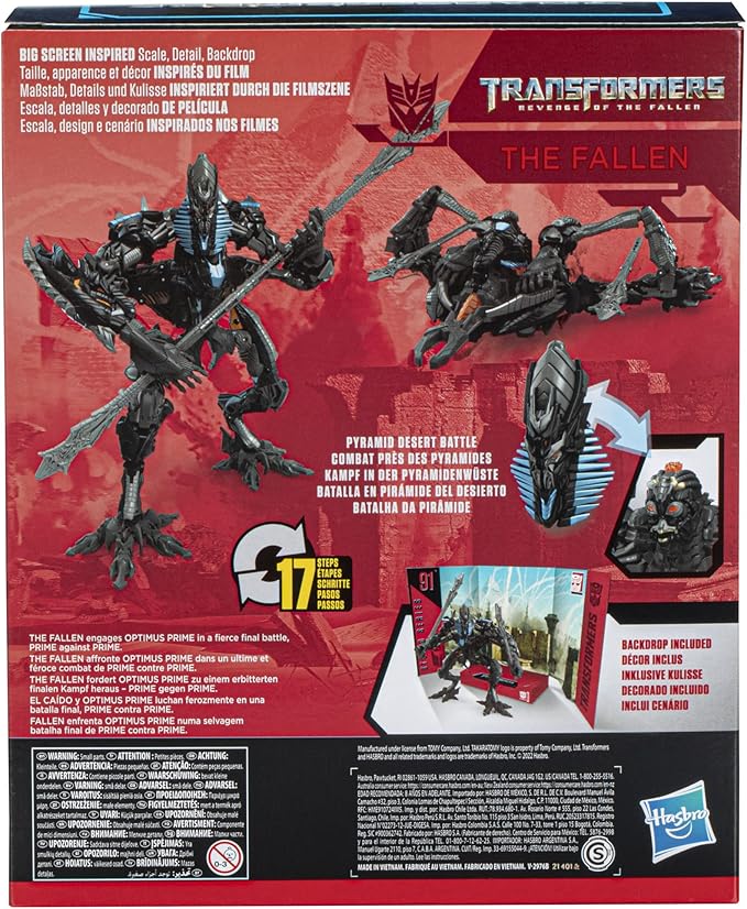 Transformers Studio Series 91 Leader Class Revenge of The Fallen The Fallen Action Figure, Ages 8 and Up, 8.5-inch - Figurio