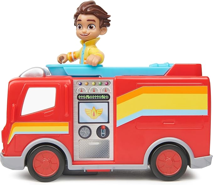 Disney Junior Firebuds, Bo and Flash, Action Figure and Fire Engine Vehicle with Interactive Eye Movement, Kids’ Toys for Boys and Girls Aged 3 and up - Figurio