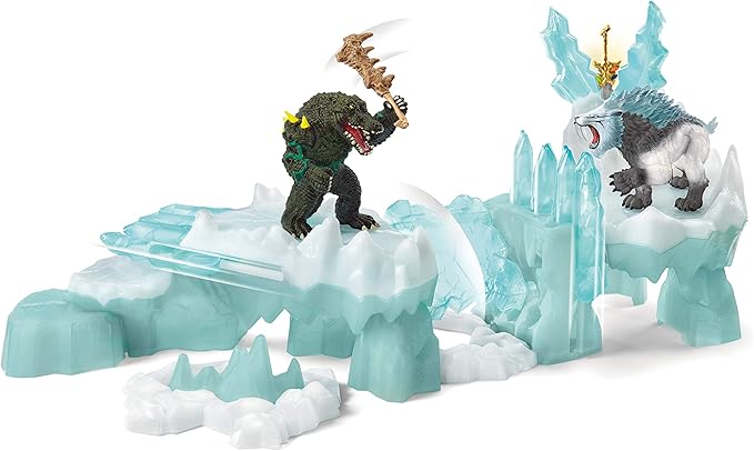 Schleich Eldrador Creatures, Mythical Creatures Toys for Kids, Attack on Ice Fortress Set with Ice Monster and Jungle Monster Action Figures, Ages 7+ - Figurio