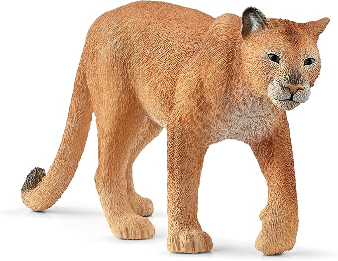 Schleich Wild Life, North American Woodland Wild Animal Toys for Kids, Cougar Toy Figurine, Ages 3+ - Figurio