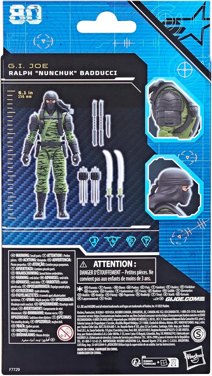 G.I. Joe Classified Series Ralph Nunchuk Badducci, Collectible G.I. Joe Action Figures, 80, 6 inch Action Figures for Boys & Girls, with 7 Accessories - Figurio