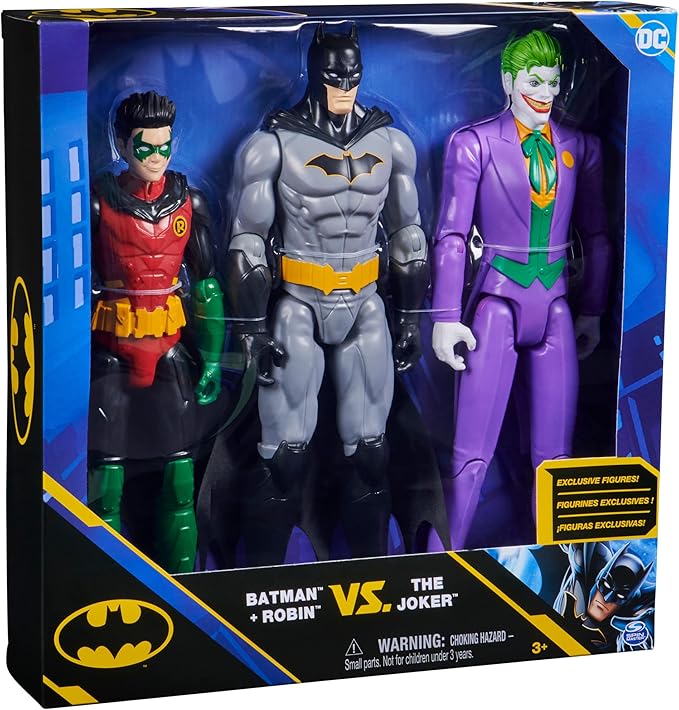 DC Comics, Batman and Robin vs. The Joker, 12-inch Action Figures, Kids Toys for Boys and Girls Ages 3 and Up - Figurio