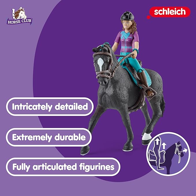 Schleich Horse Club — Lisa & Storm 10 Piece Horse Club Play Set with Rider and Hanoverian Gelding, Horse Gifts for Girls and Boys Ages 5+ - Figurio