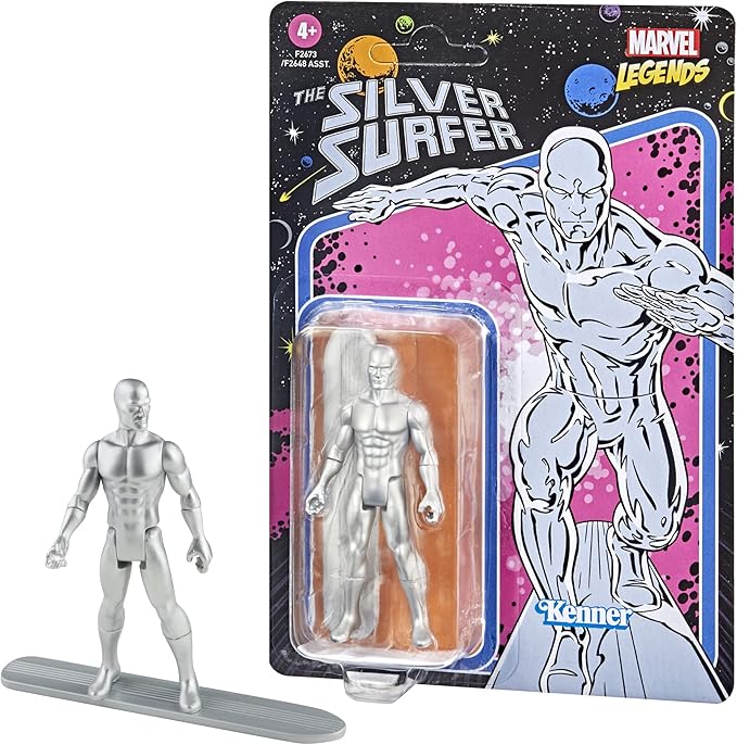 Marvel Hasbro Legends Series 3.75-inch Retro 375 Collection Silver Surfer Action Figure Toy - Figurio