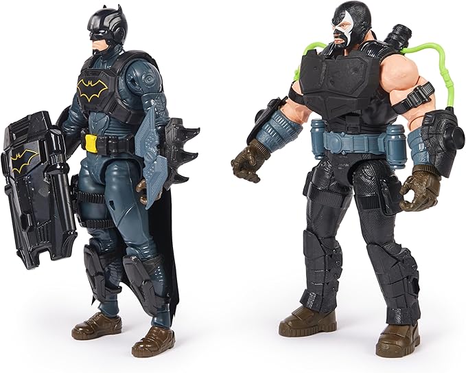 DC Comics, Batman Adventures Battle Pack, Bane and Batman Action Figures Set, 14 Armor Accessories, 12-inch Super Hero Kids Toy for Boys & Girls - Figurio