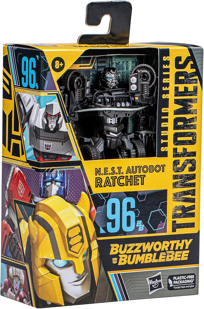 Hasbro,Transformers Studio Series 96 Buzzworthy Bumblebee N.E.S.T. Autobot Ratchet Deluxe Action Figure - Figurio