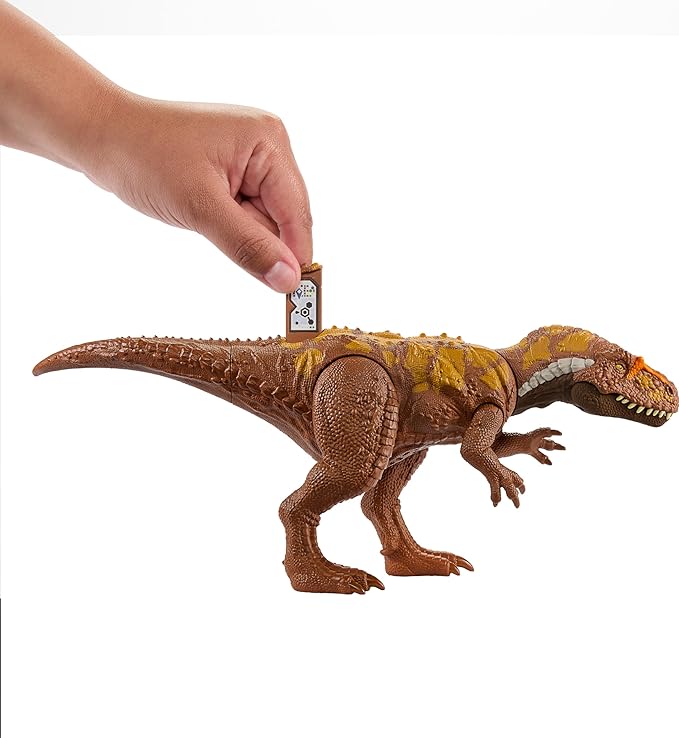 Jurassic World Wild Roar Megalosaurus Dinosaur Figure with Continuing Roar Sound & Attack Action, Posable Physical Toy & Digital Play - Figurio