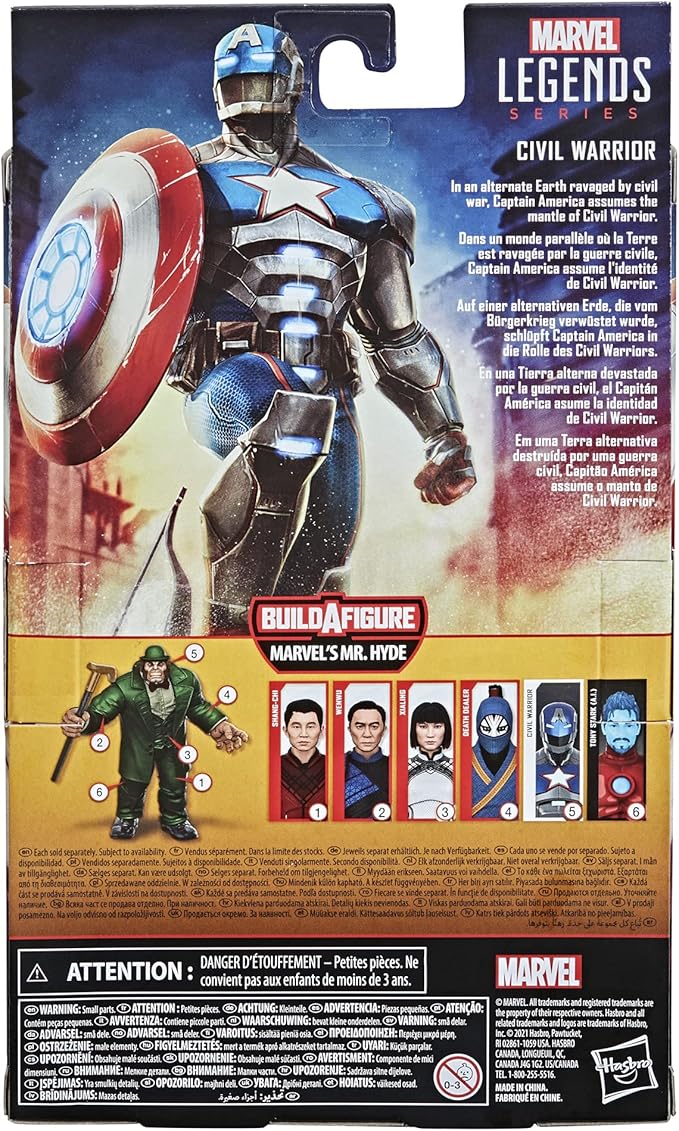 Marvel Hasbro Legends Series 6-inch Collectible Civil Warrior Action Figure Toy for Age 4 and Up with Shield Accessory , White - Figurio