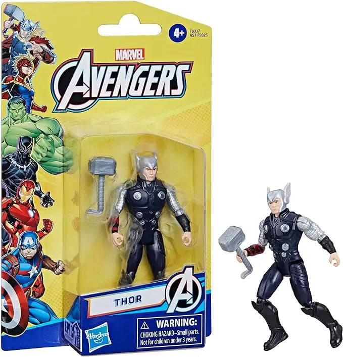 Marvel Epic Hero Series Thor Action Figure, 4-Inch, Avengers Super Hero Toys for Kids Ages 4 and Up - Figurio