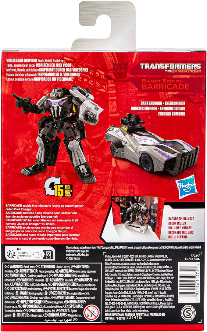 Transformers Toys Studio Series Deluxe Class 02 Gamer Edition Barricade Toy, 4.5-inch, Action Figure for Boys and Girls Ages 8 and Up - Figurio