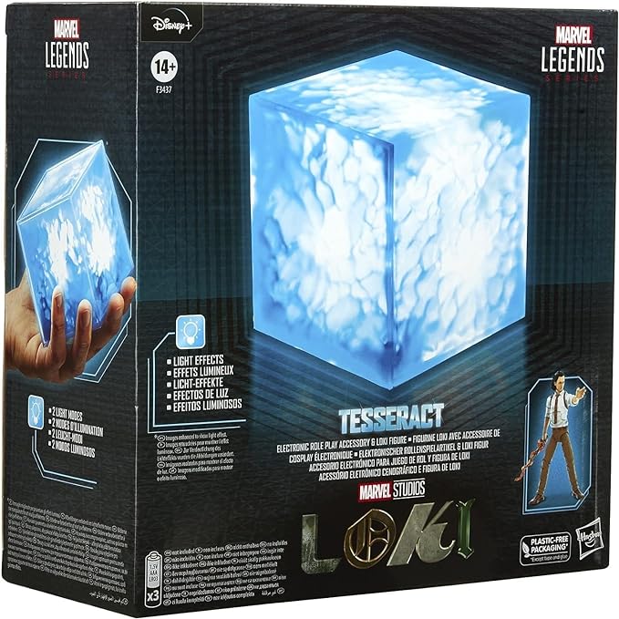 Avengers Marvel Legends Series Tesseract Electronic Role Play Accessory with Light FX, Marvel Studios’ Roleplay Item and 6” Collectible Loki-Figure - Figurio