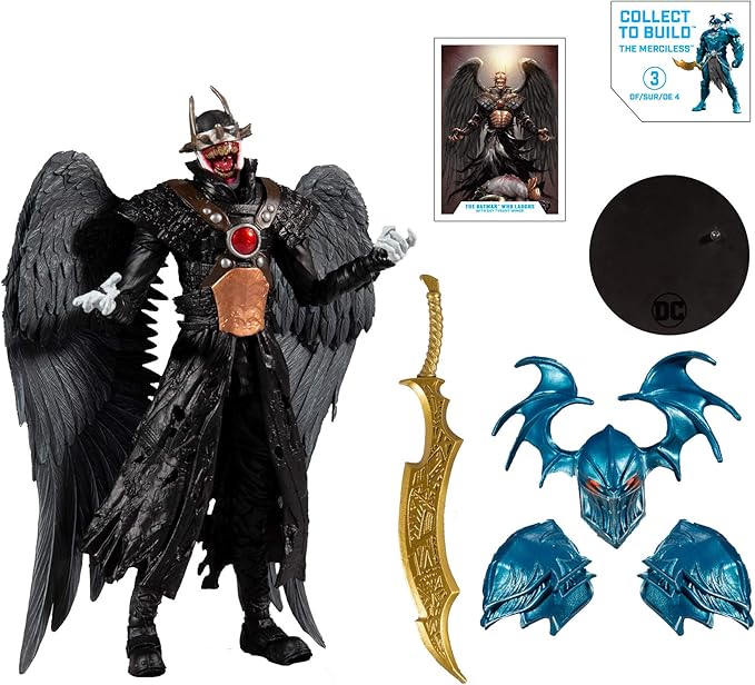 DC Multiverse Batman Who Laughs with Sky Tyrant Wings 7" Action Figure and Build-A Parts for 'The Merciless' Figure - Figurio