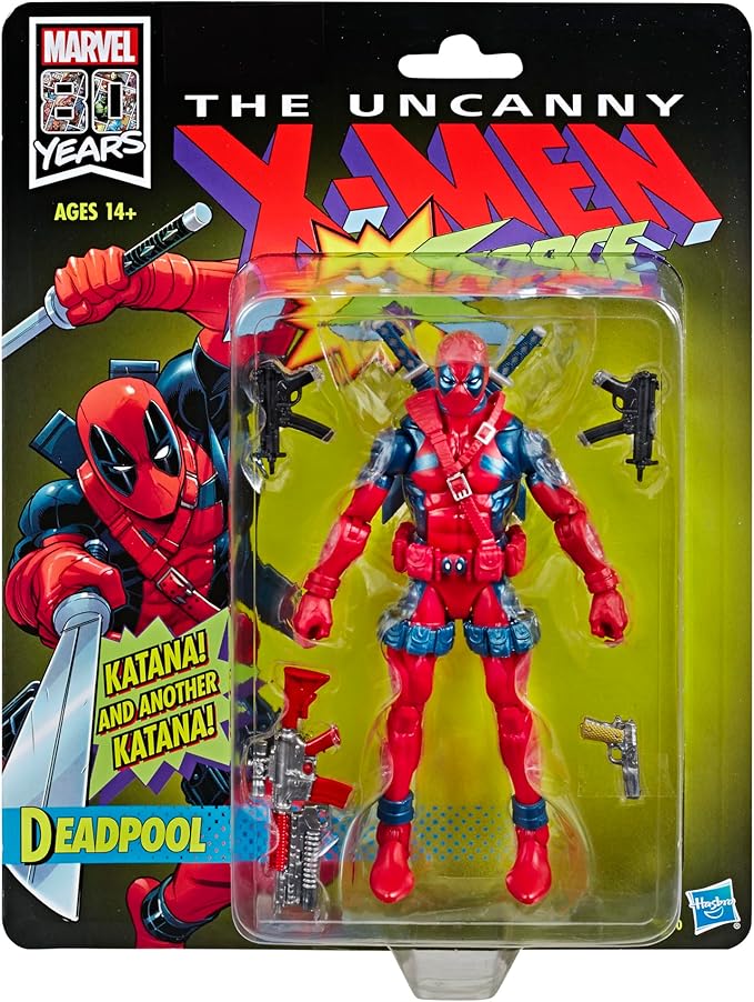 Marvel Legends Series Deadpool, Marvel Comics Uncanny X-Men X-Force Retro Collectible 6 Inch Action Figure for Adults Ages 14 and Up - Figurio