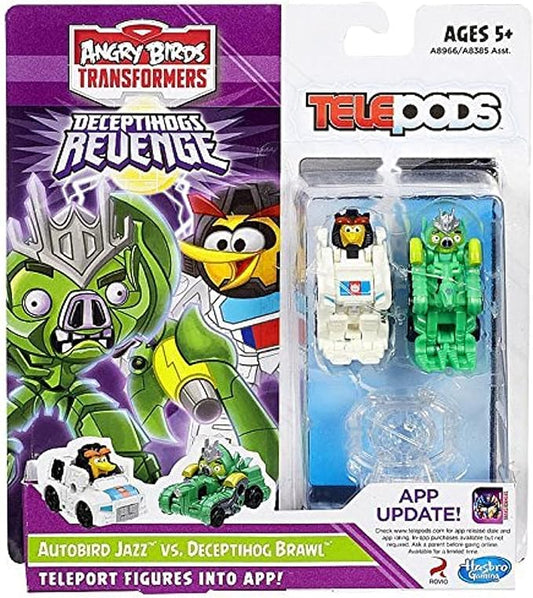 Hasbro, Angry Birds Transformers Telepods Autobird Jazz Bird vs. Deceptihog Brawl Pig Figure 2-Pack [Deceptihogs Revenge] - Figurio