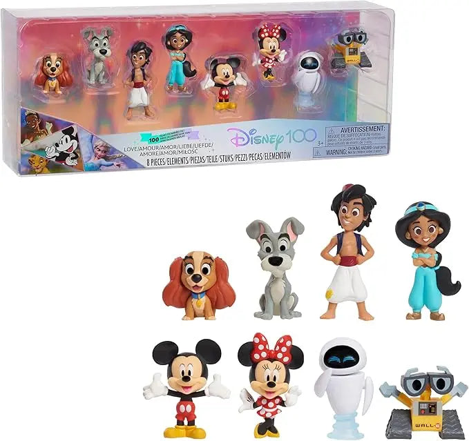 Disney100 Years of Love Celebration Collection Limited Edition 8-Piece Figure Pack, Kids Toys for Ages 3 Up by Just Play - Figurio