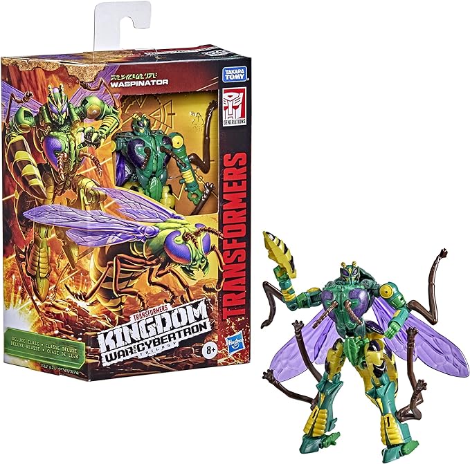 Transformers Toys Generations War for Cybertron: Kingdom Deluxe WFC-K34 Waspinator Action Figure - Kids Ages 8 and Up, 5.5-inch - Figurio