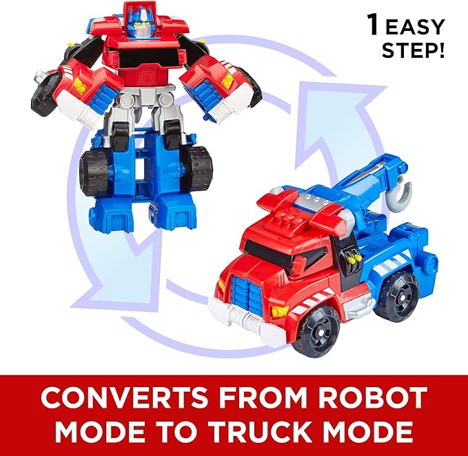 Transformers Playskool Heroes Rescue Bots Optimus Prime, Converting Toy Robot Action Figure, Ages 3 and Up - Figurio