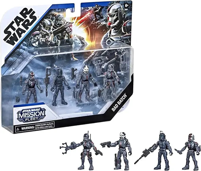 STAR WARS Mission Fleet Clone Commando Clash 2.5-Inch-Scale Action Figure 4-Pack with Multiple Accessories, Toys for Kids Ages 4 and Up - Figurio