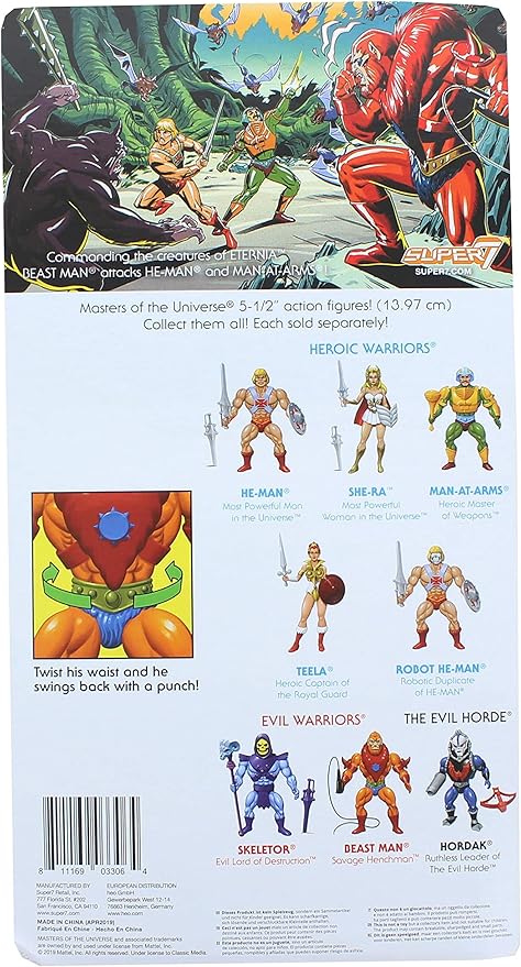 Super7 Masters of The Universe Vintage Collection Wave 2 | Beast Man - Figurio