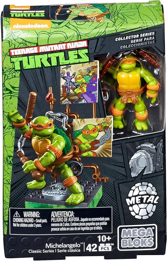 Mega Bloks Teenage Mutant Ninja Turtles Collectors 1987 Classic Michaelangelo Figure - Figurio