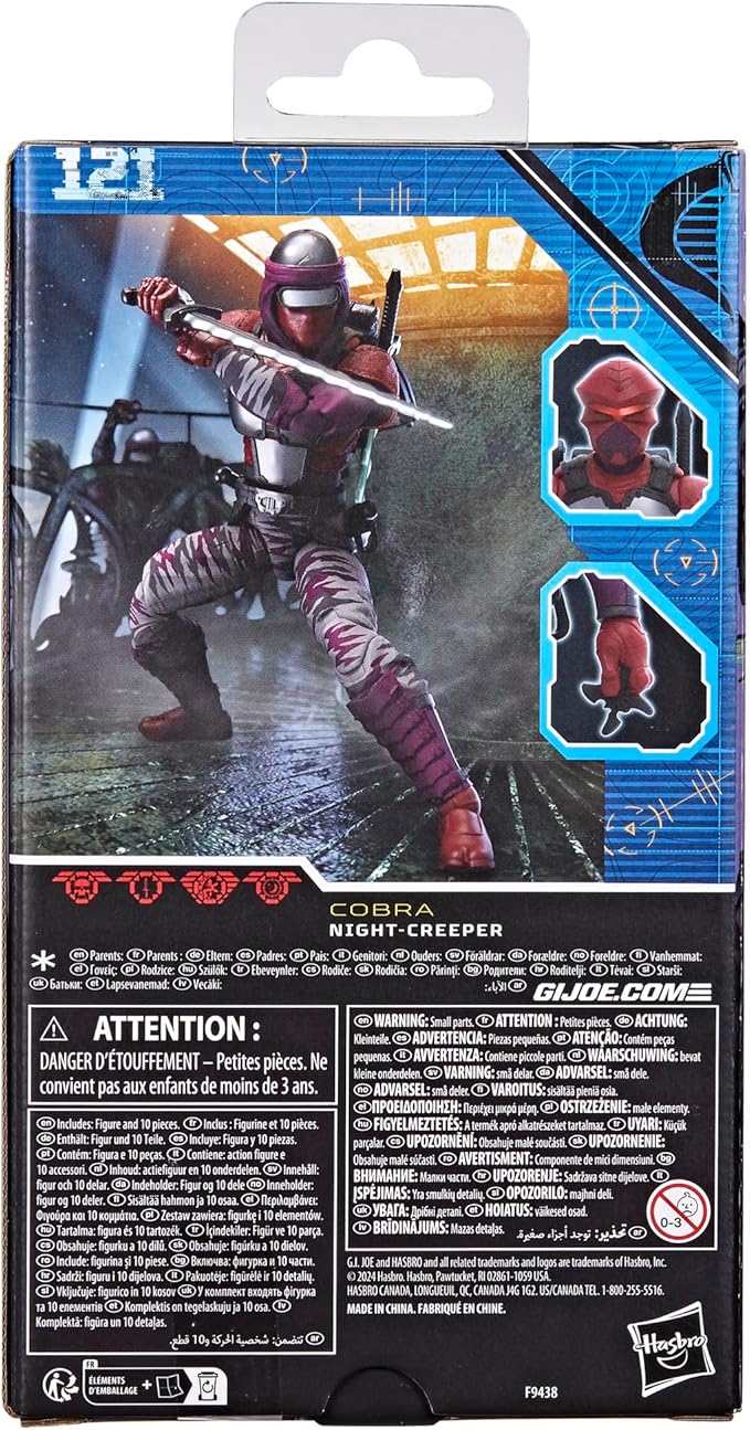 G.I. Joe Classified Series #121, Night-Creeper, Collectible 6-Inch Ninja Action Figure with 10 Accessories - Figurio