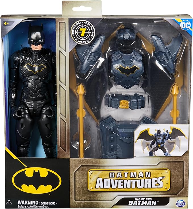 Batman Adventures, 12-inch Night Sky Batman Action Figure with Expandable Wings, Kids Toys for Boys and Girls Age 3 and Up - Figurio