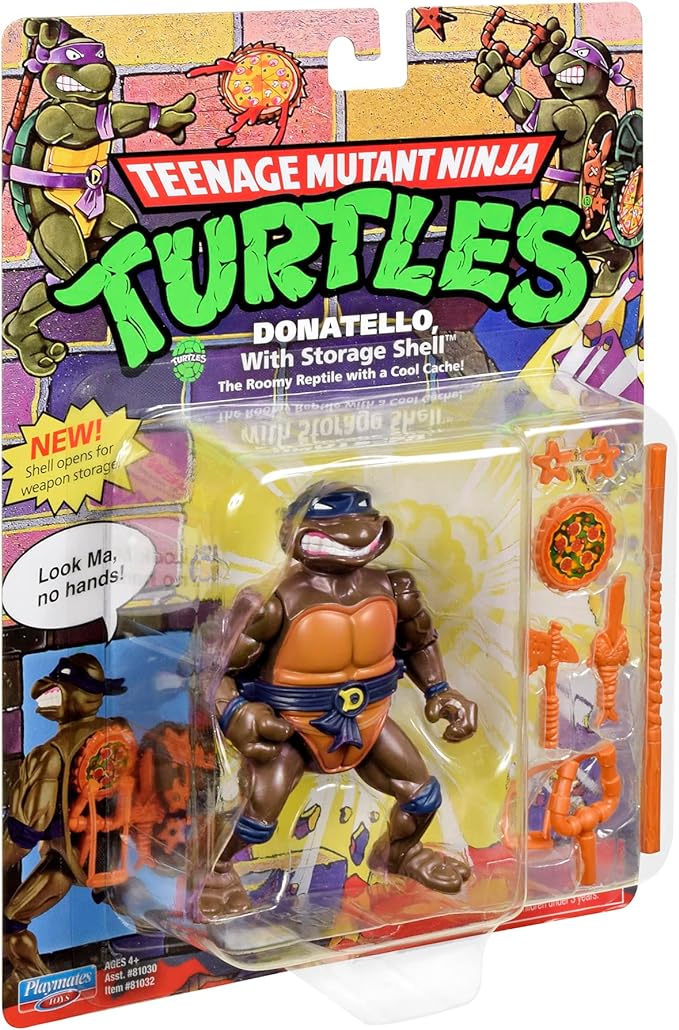 Teenage Mutant Ninja Turtles: 4” Original Classic Storage Shell Donatello Basic Figure by Playmates Toys - Figurio