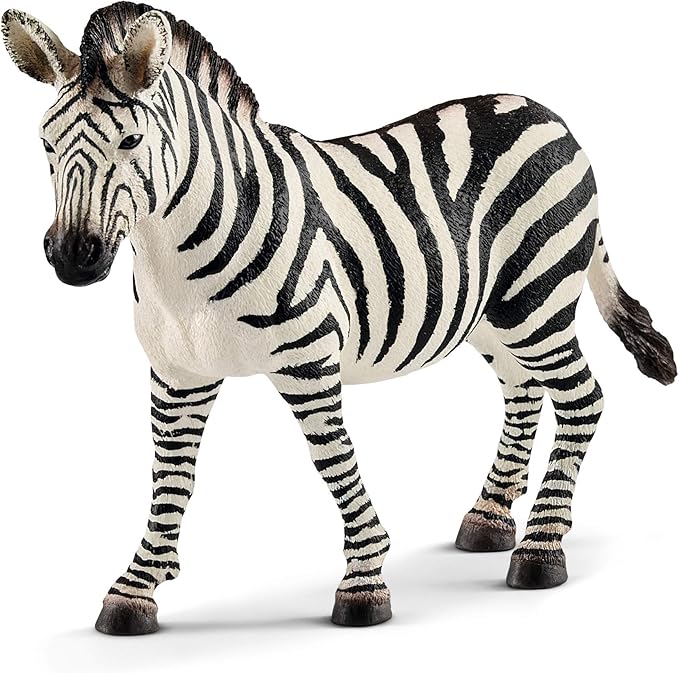 Schleich Wild Life Realistic Female Zebra Figurine - Authentic and Highly Detailed Wild Animal Toy, Durable for Education and Fun Play for Kids, Perfect for Boys and Girls, Ages 3+ - Figurio