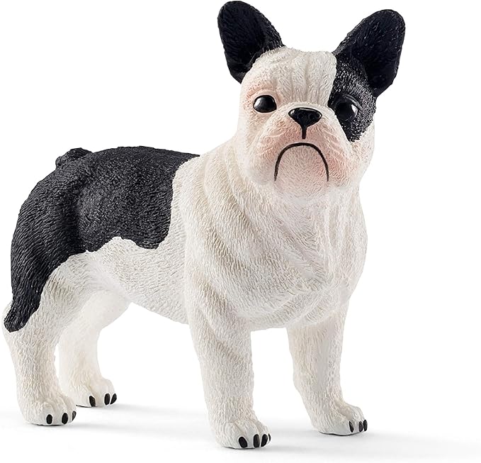 SCHLEICH Farm World, Animal Figurine, Farm Toys for Boys and Girls 3-8 Years Old, French Bulldog , White - Figurio