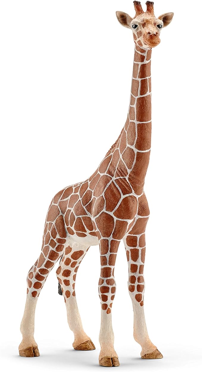 Schleich Wild Life Realistic Female Giraffe Animal Figurine - Authentic Detailed Wild Female Giraffe Toy for Boys and Girls Education Imagination and Play, Highly Durable Gift for Kids Ages 3+ - Figurio