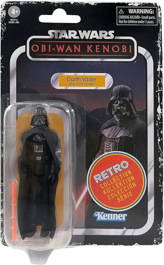 STAR WARS Retro Collection Darth Vader (The Dark Times) Toy 3.75-Inch-Scale OBI-Wan Kenobi Figure, Toys for Kids Ages 4 and Up, Multicolored, F5771 - Figurio