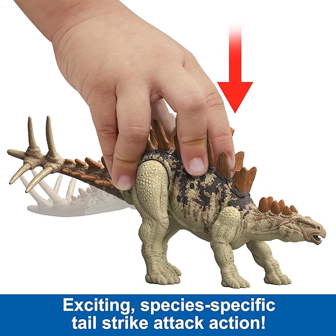 Mattel Jurassic World Strike Attack Tuojiangosaurus Dinosaur Toy with Single Strike Action, Movable Joints, Action Figure with Physical & Digital Play - Figurio