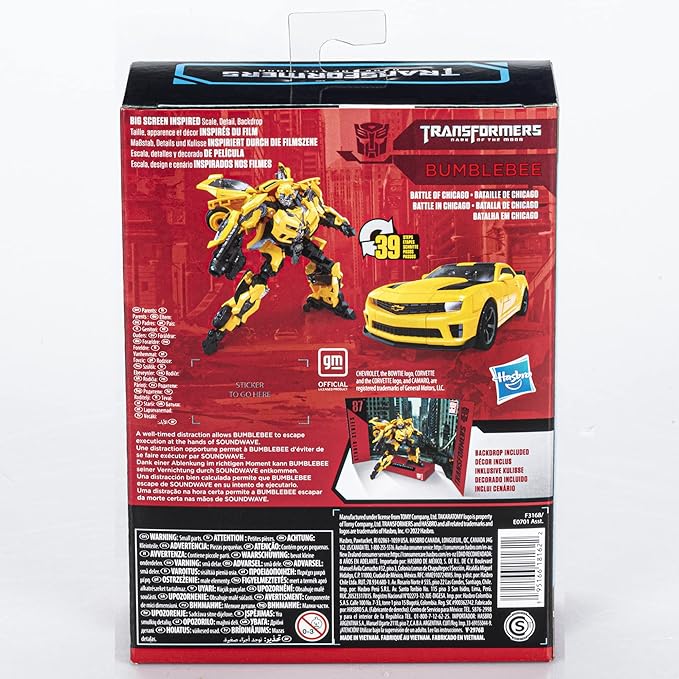 Transformers Toys Studio Series 87 Deluxe Class Dark of The Moon Bumblebee Action Figure - Ages 8 and Up, 4.5-inch, Multicolored - Figurio