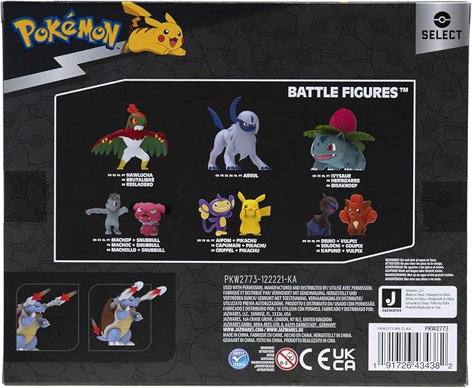 Pokémon Select Evolution 3 Pack - Features 2-Inch Squirtle, 3-Inch Wartortle & 4.5-Inch Blastoise Battle Figures - Authentic Details - Figurio