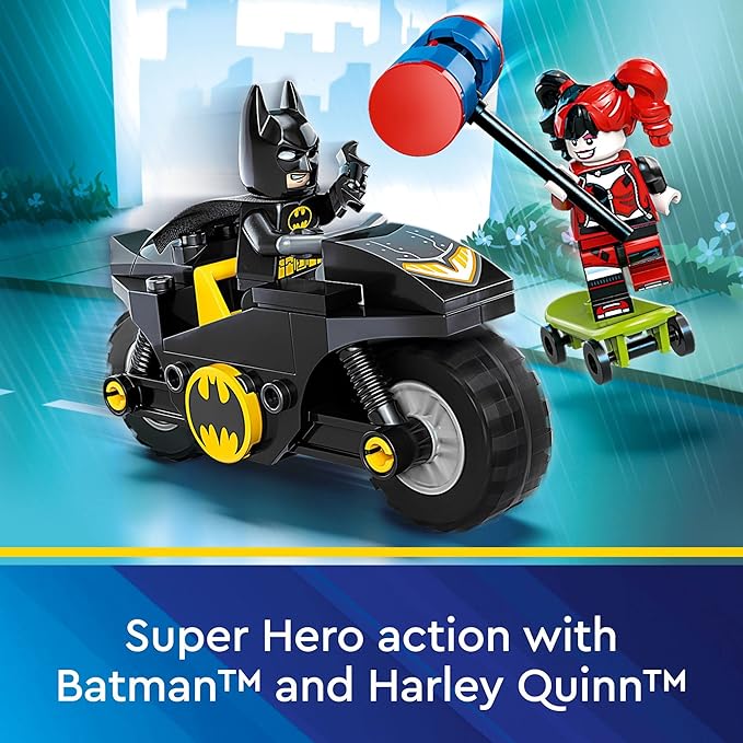 LEGO DC Batman Versus Harley Quinn 76220, Superhero Action Figure Set with Skateboard and Motorcycle Toy for Kids, Boys and Girls Aged 4 Plus - Figurio