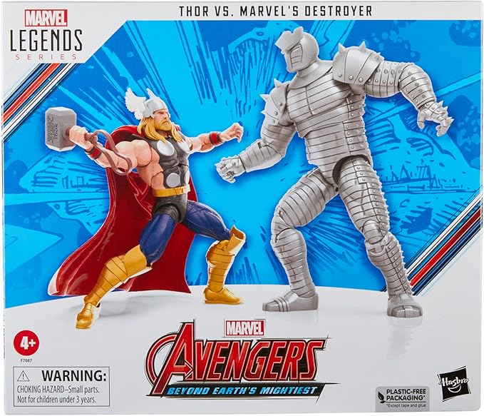 Marvel Legends Series Thor vs Destroyer, Avengers 60th Anniversary Collectible 6-Inch Action Figures, 5 Accessories - Figurio