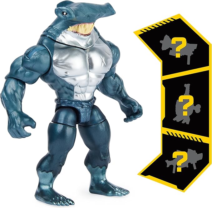 Batman 4-inch Bat-Tech Batman and King Shark Action Figures with 6 Mystery Accessories, for Kids Aged 3 and up - Figurio