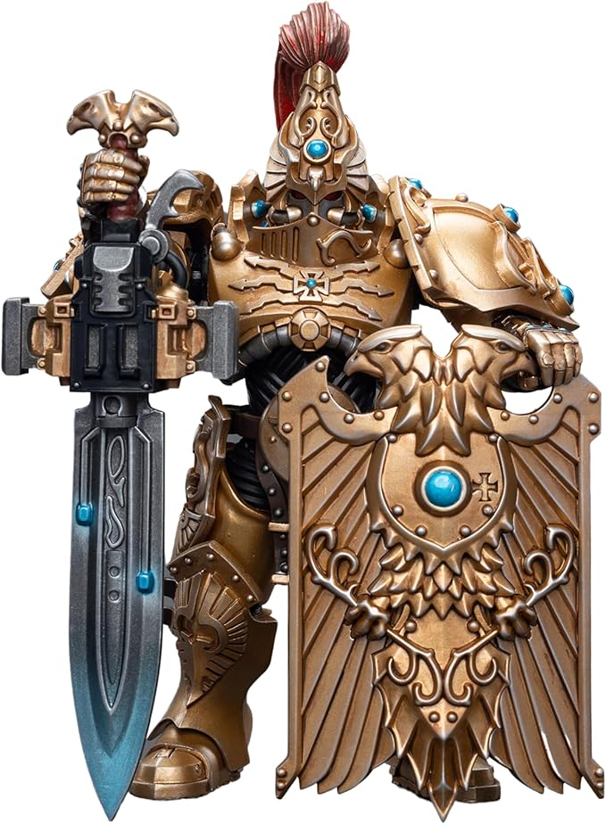 JOYTOY 1/18 Warhammer 40,000 6 Inch Action Figure Adeptus Custodes Custodian Guard with Sentinel Blade and Praesidium Shield Collection Model - Figurio