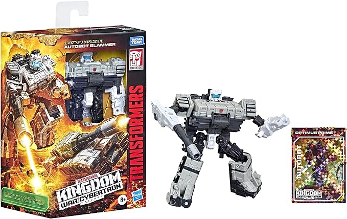 Transformers Toys Generations War for Cybertron: Kingdom Deluxe WFC-K33 Autobot Slammer Action Figure - Kids Ages 8 and Up, 5.5-inch - Figurio