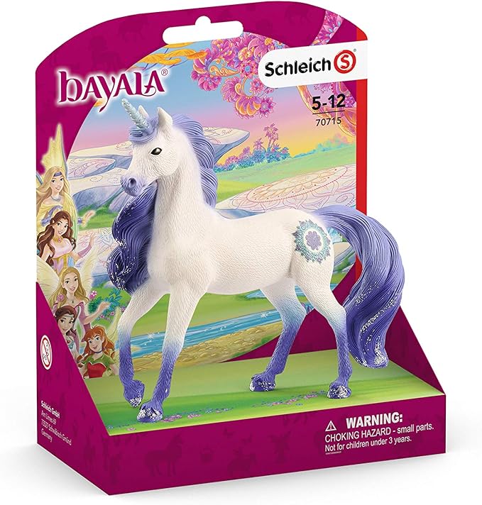 Schleich bayala, Unicorn Toys for Girls and Boys, Mandala Unicorn Stallion Unicorn Figurine, Purple, Ages 5+ - Figurio