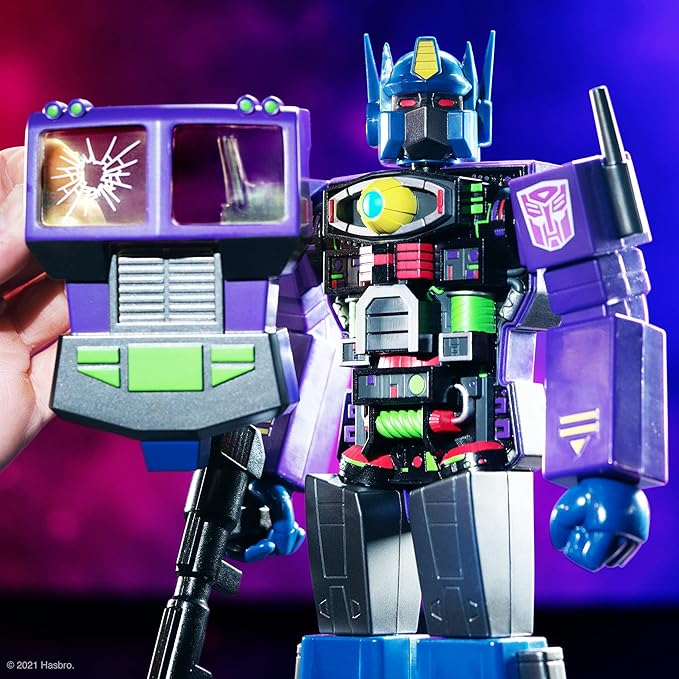 Super7 Transformers Optimus Prime﻿ (Shattered Glass Purple) 11 in Super Cyborg Action Figure - Figurio