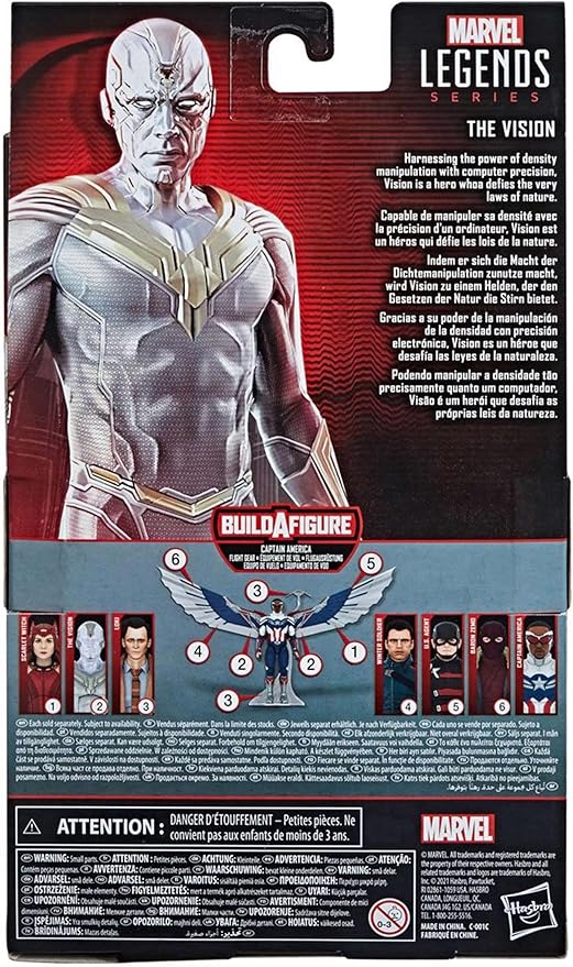 Avengers Hasbro Marvel Legends Series 6-inch Action Figure Toy Vision, Premium Design and 2 Accessories, for Ages 4 and Up , White - Figurio