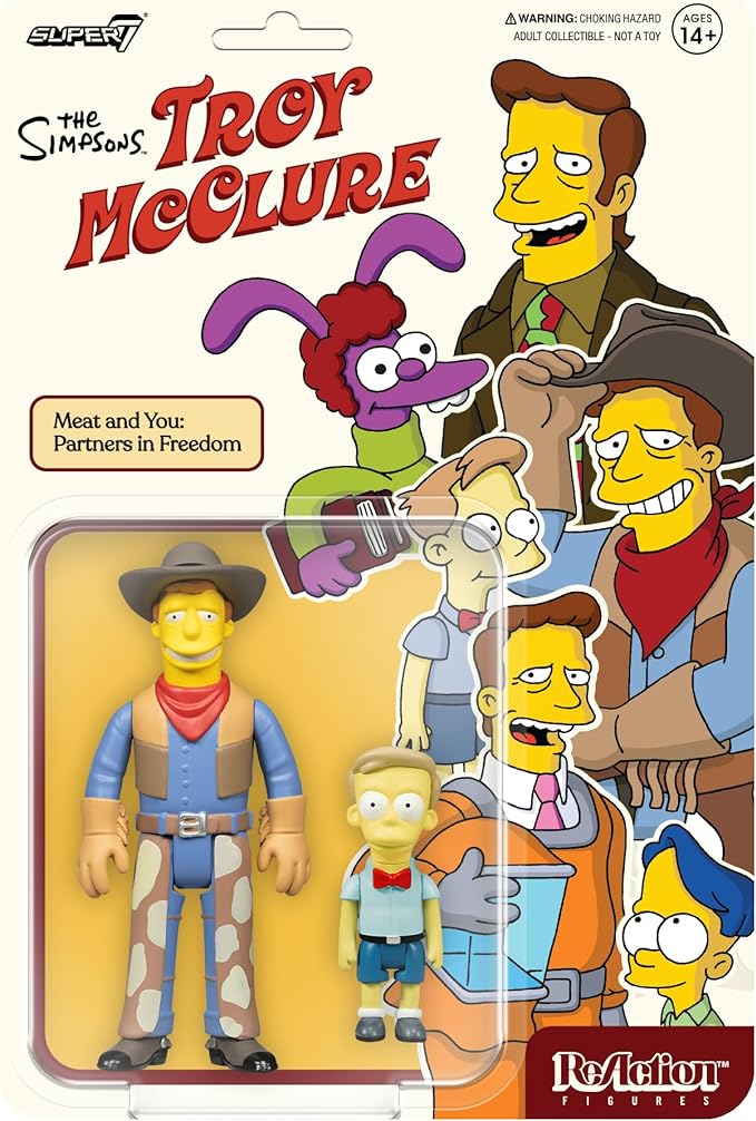 Super7 The Simpsons Troy McClure (Meat and You: Partners in Freedom) - 3.75" The Simpsons Action Figure Classic TV Show Collectibles and Retro Toys - Figurio