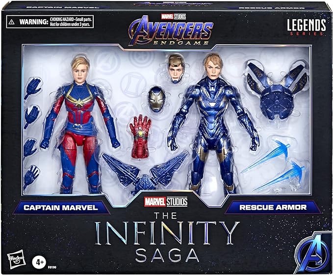 Marvel Legends Series 6-Inch Scale Action Figure Toy Captain and Rescue Armor 2-Pack, Infinity Saga Character, Premium Design, 2 Figures and 12 Accessories (Amazon Exclusive) - Figurio