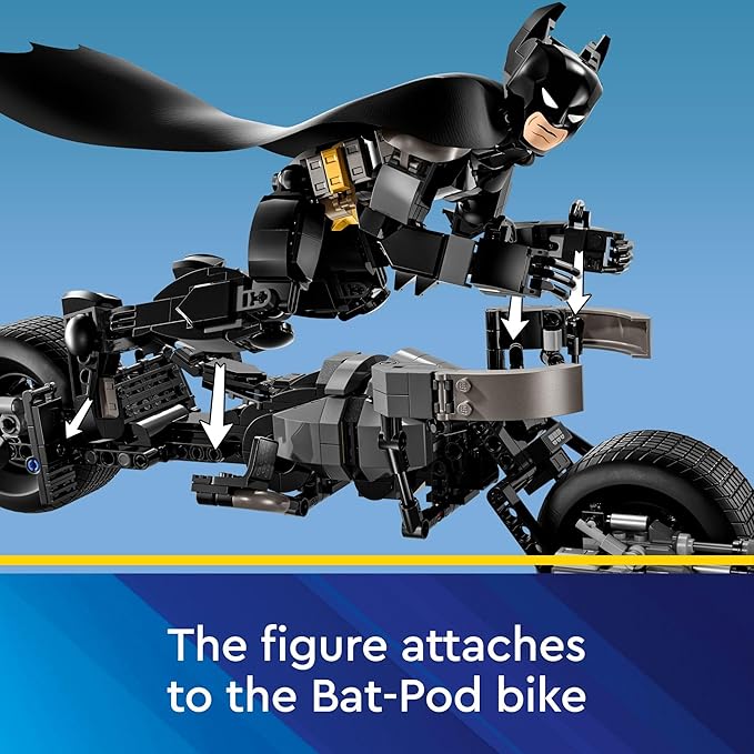 LEGO DC Batman: Batman Construction Figure & The Bat-Pod Bike, The Dark Knight Action Figure and Batman Motorcycle, Super Hero Toys, Kids’ Adventure Playset, Gift for Boys and Girls, 76273 - Figurio